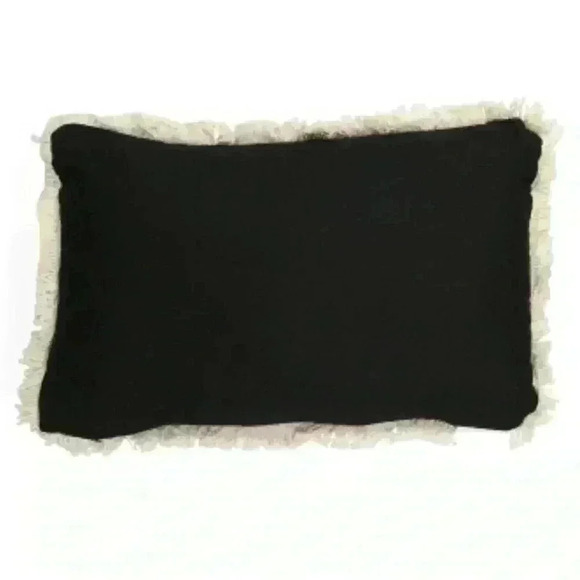 NEW Gorgeous BOO Embroidered Textured Yarn Accent Throw Pillow with fringe - Picture 8 of 9